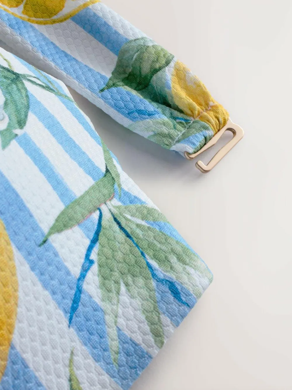 Next White/Blue Pique Stripe Lemon Print Wired Bandeau Bikini Top^Women Swimwear