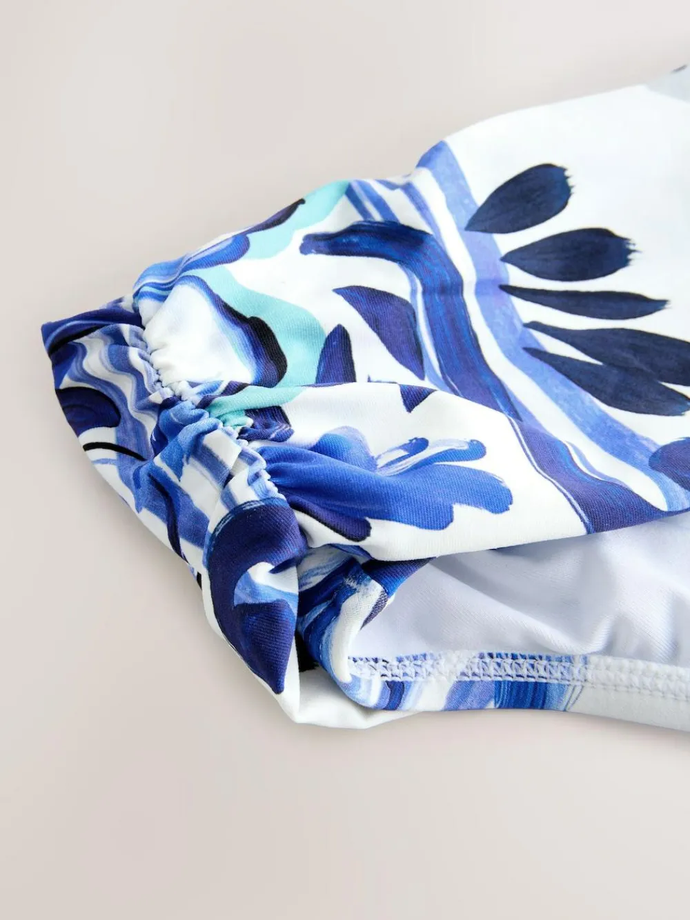 Next White/Blue Porcelain Roll Top Bikini Bottoms^Women Swimwear