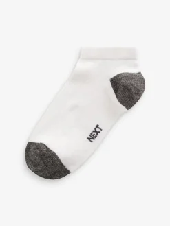 Best Next White/Bright Heel and Toe Cotton Rich Trainer Socks 7 Pack