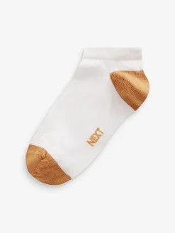 Best Next White/Bright Heel and Toe Cotton Rich Trainer Socks 7 Pack