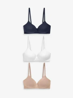 Next Pad Non Wire Cotton Blend Ultimate Comfort Bras 3 Pack^Women Bras