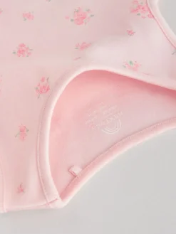 Best Next White/Pink 5 Pack Vest Baby Bodysuits