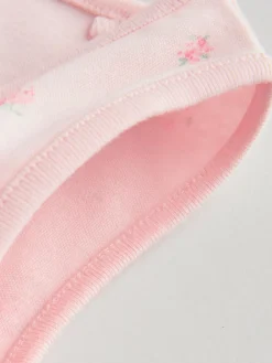 Best Next White/Pink 5 Pack Vest Baby Bodysuits