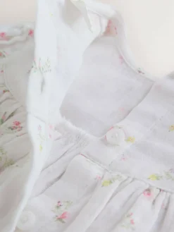 Clearance Next White/Pink Ditsy Baby Bloomer Rompers Set 2 Piece with Tights (0mths-3yrs)