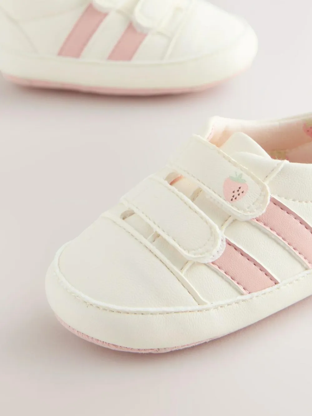 Sale Next White/Pink Touch Fasten Baby Trainers (0-24mths)