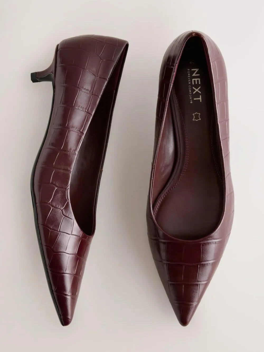 Discount Next Forever Comfort® Leather Point Toe Heels Wine