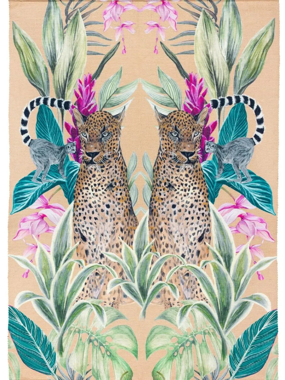 Wylder Gold Kali Leopards Tropical Outdoor/Indoor Washable Rug^ Rugs & Runners