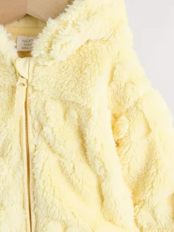 Sale Next Baby Fleece Hooded Zip Jacket (0mths-2yrs) Yellow Bunny