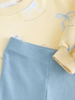 Hot Next Sweatshirt & Flare Leggings Set (3mths-7yrs) Yellow/Blue Fairy