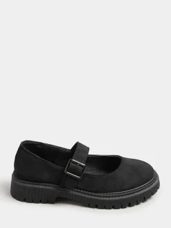 Outlet Yours Curve Black Extra Wide Fit Wide Fit Chunky Mary Jane Shoes