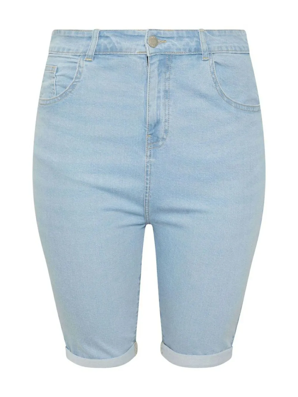 Yours Curve Blue Basic Denim Shorts^Women Shorts