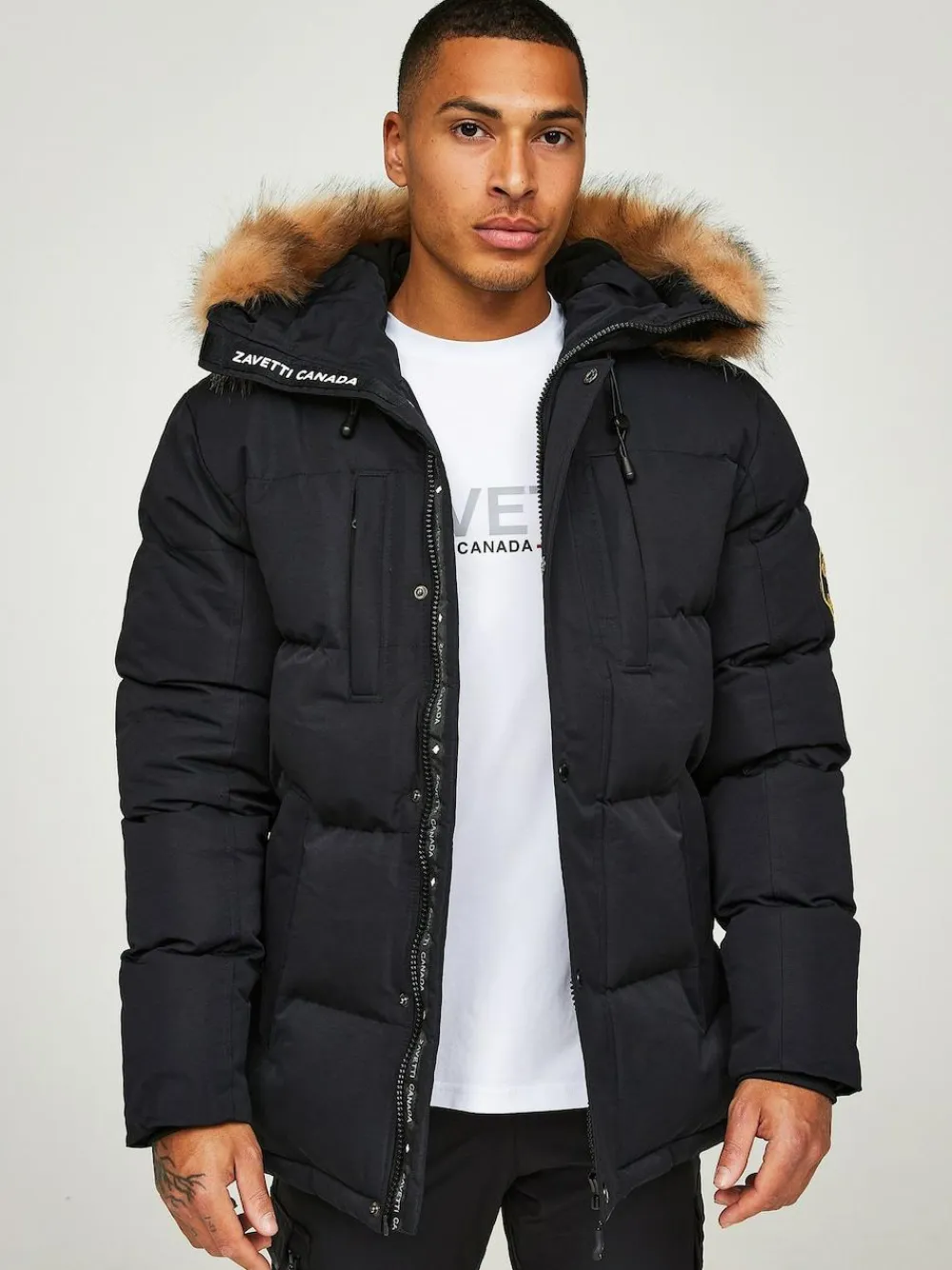 Zavetti Canada Mens Oshawa 2.0 Puffer Parka Jacket with Detachable Faux Fur^ Coats & Jackets|Coats & Jackets